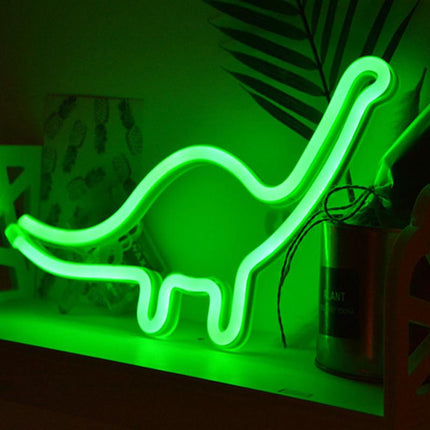 Insegna luminosa dinosauro neon verde