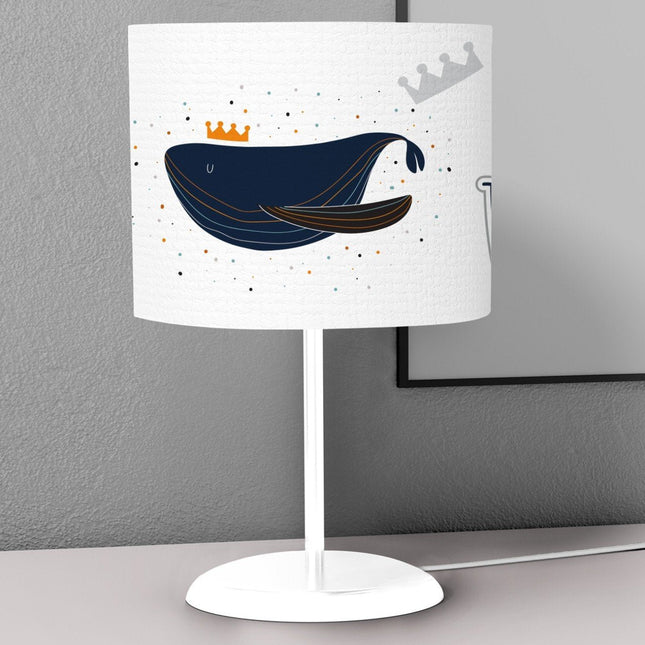 Lampada da comodino bianca balena blu