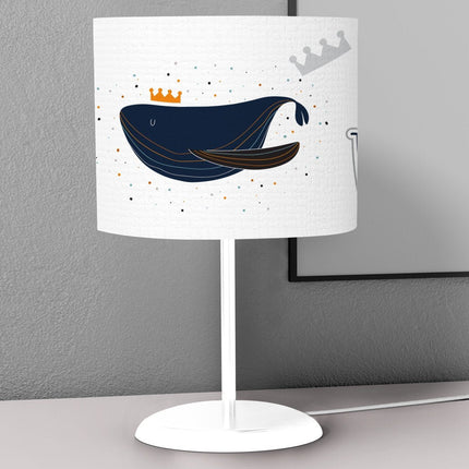 Lampada da comodino bianca balena blu