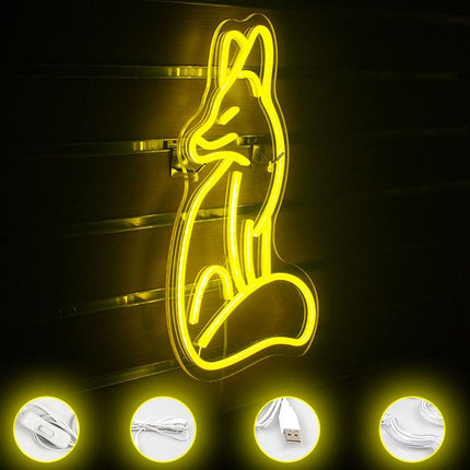 Insegna luminosa neon volpe da parete