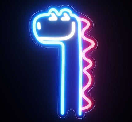 Lampada LED da parete dinosauro neon