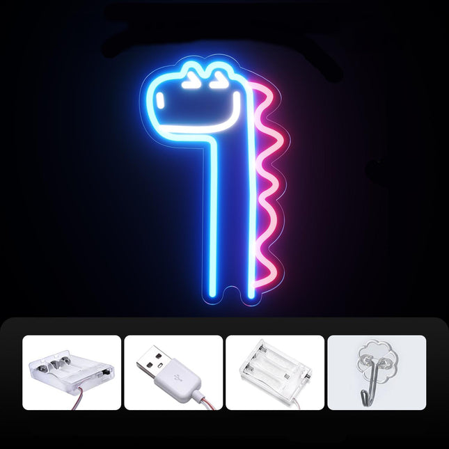 Lampada LED da parete dinosauro neon