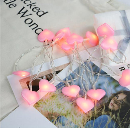 Ghirlanda luminosa LED a cuori rosa