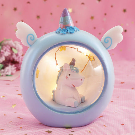 Luce notturna LED unicorno rosa blu