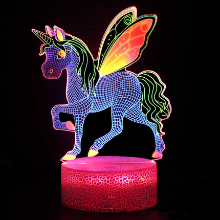 Luce notturna unicorno 3D colorata