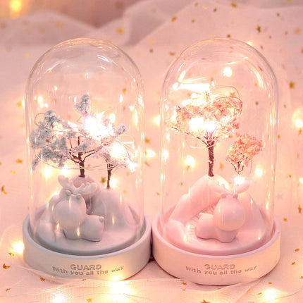 Luce notturna LED albero blu rosa