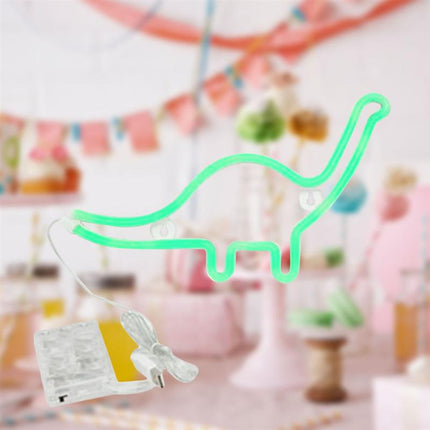 Insegna luminosa dinosauro neon verde