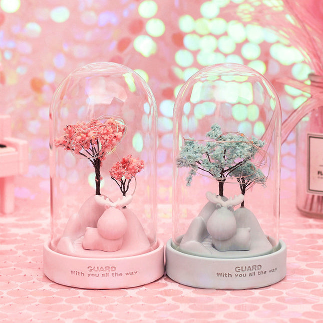 Luce notturna LED albero blu rosa