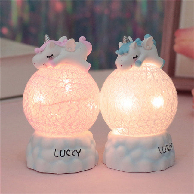 Luce notturna unicorno sfera rosa blu