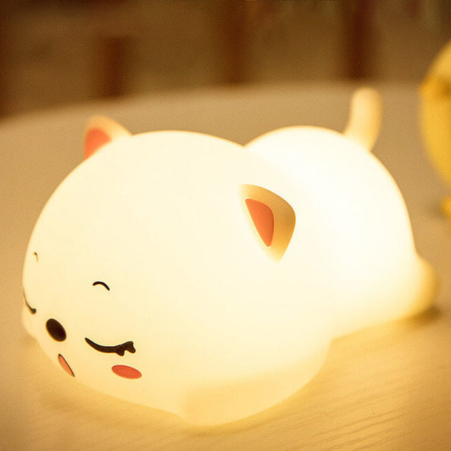 Lampada gatto sdraiato cambia colore