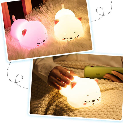 Lampada gatto sdraiato cambia colore