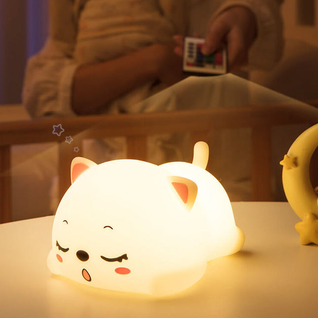 Lampada gatto sdraiato cambia colore