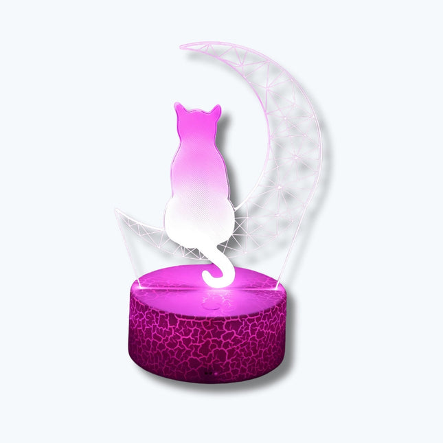 Lampada 3D LED gatto sulla luna
