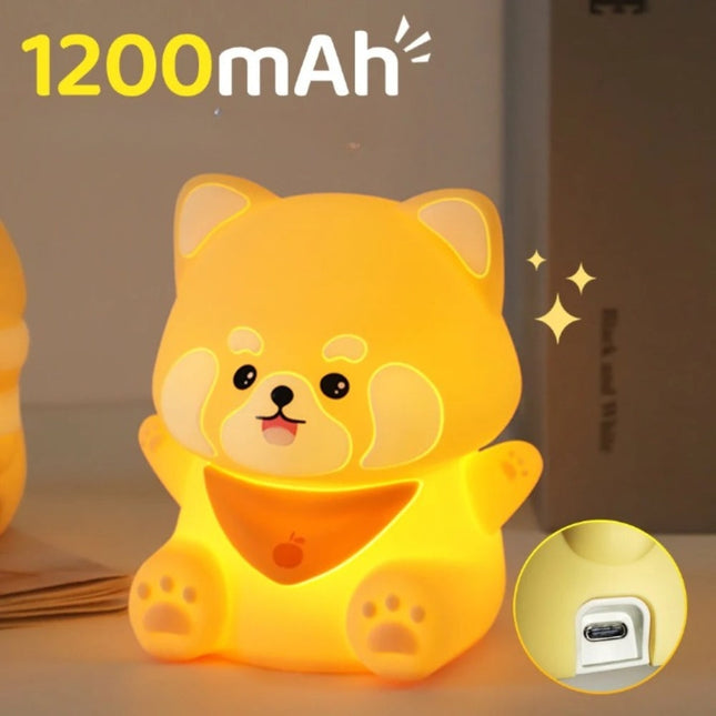 Lampada LED cane kawaii in silicone