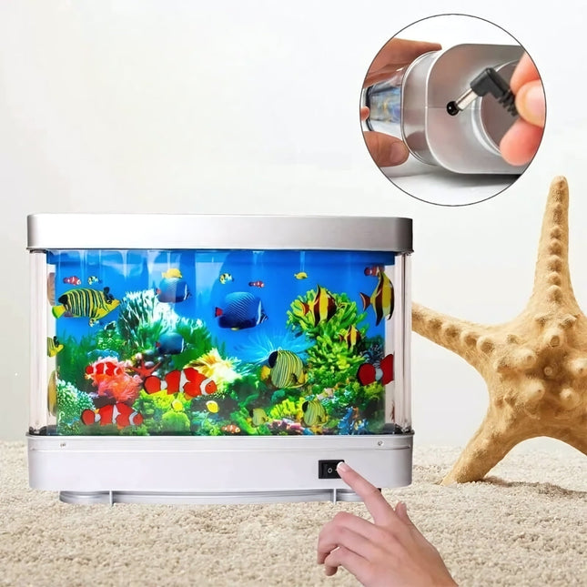 Lampada effetto acquario con pesci LED