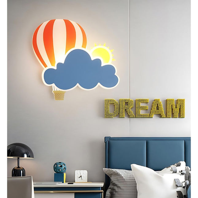 Applique LED nuvola e mongolfiera bambini