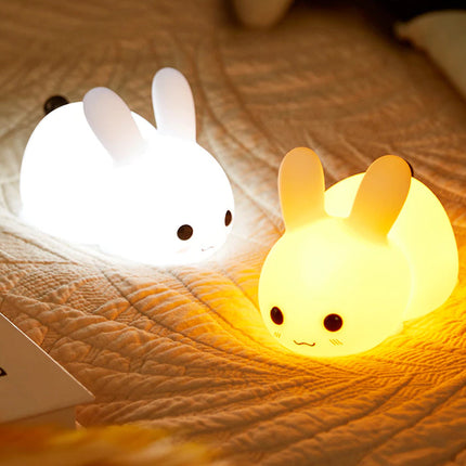 Luce notturna coniglio silicone tattile ricaricabile