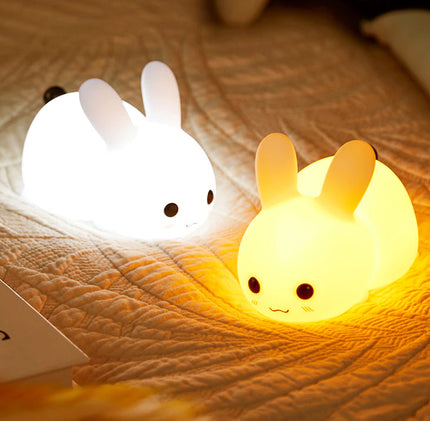 Luce notturna coniglio silicone tattile ricaricabile