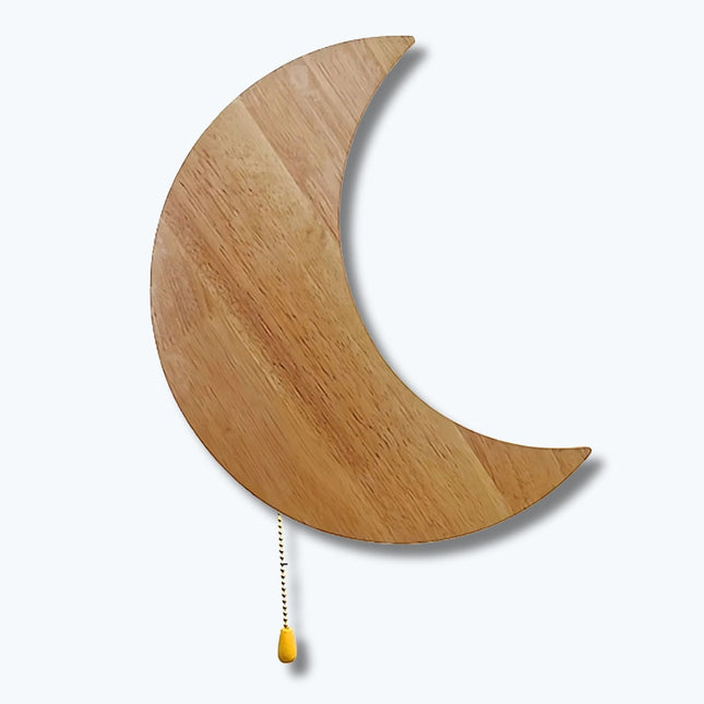Lampada da parete LED luna legno
