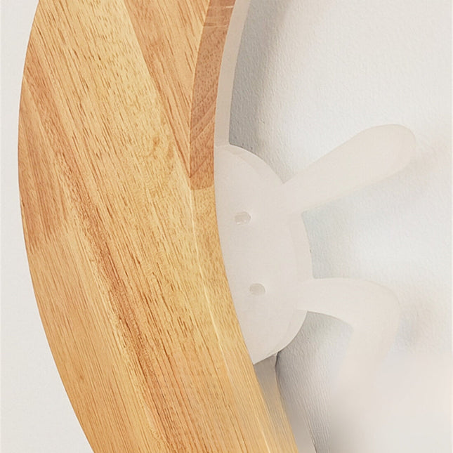 Lampada da parete LED luna legno