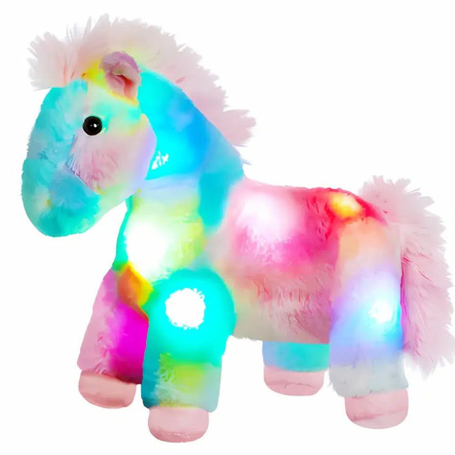 Peluche cavallo luminoso LED multicolore