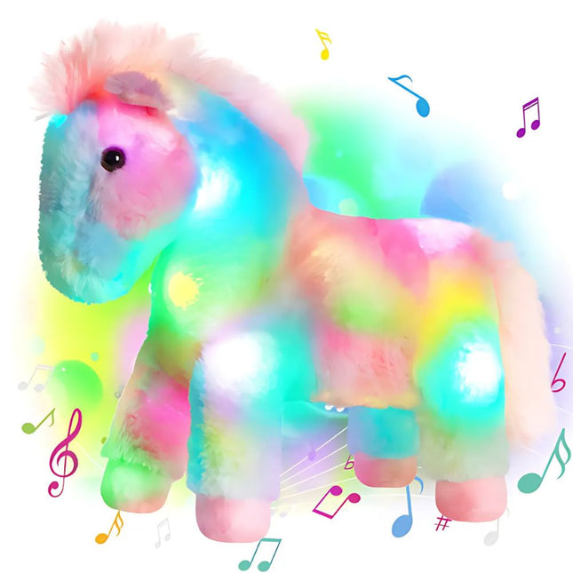 Peluche cavallo luminoso LED multicolore