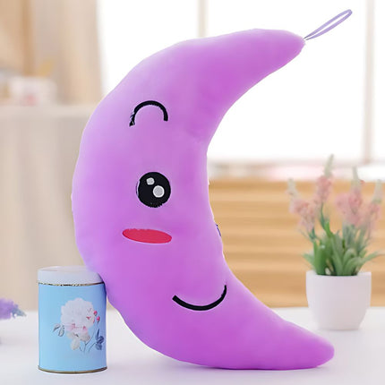 Cuscino peluche luminoso a forma luna