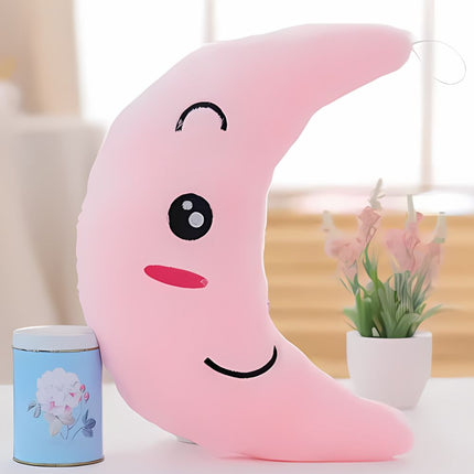 Cuscino peluche luminoso a forma luna