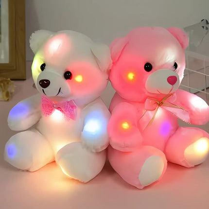 Peluche orsetto luminoso bianco o rosa