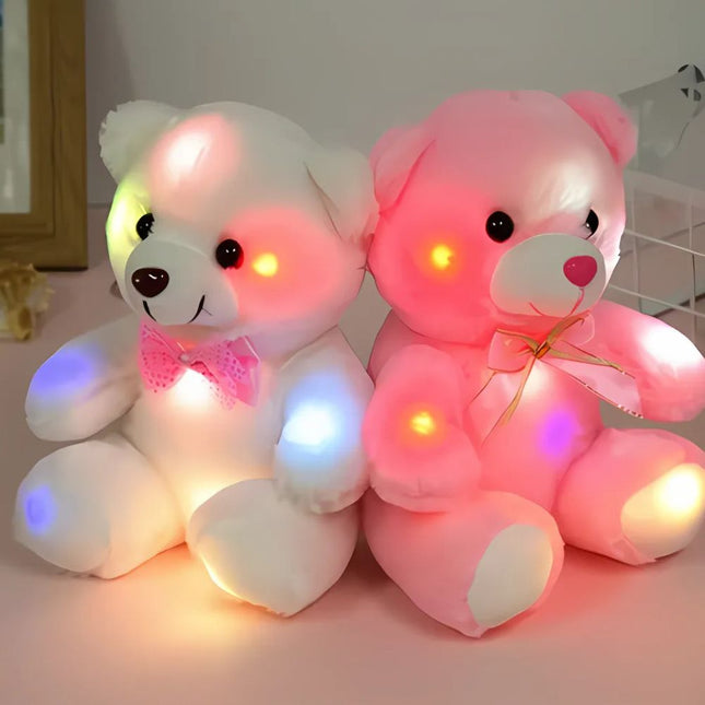 Peluche orsetto luminoso bianco o rosa
