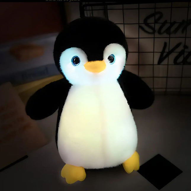 Peluche pinguino luminoso con luci LED