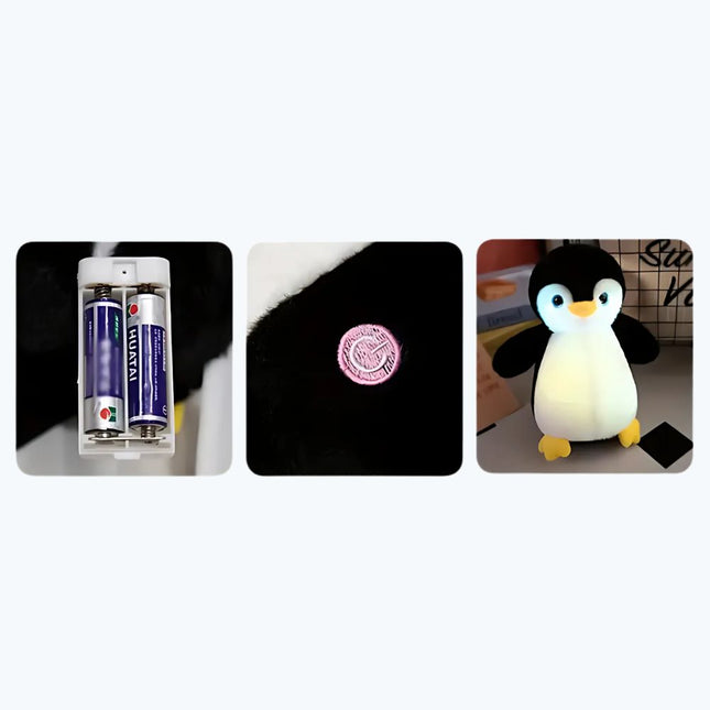 Peluche pinguino luminoso con luci LED