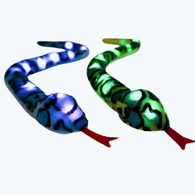 Peluche serpente luminoso verde o blu
