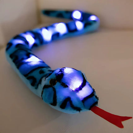 Peluche serpente luminoso verde o blu