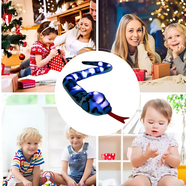 Peluche serpente luminoso verde o blu