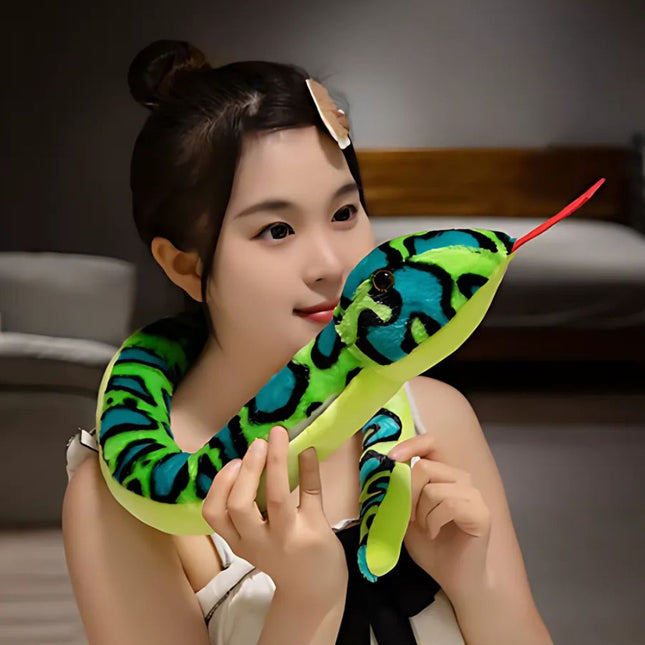 Peluche serpente luminoso verde o blu
