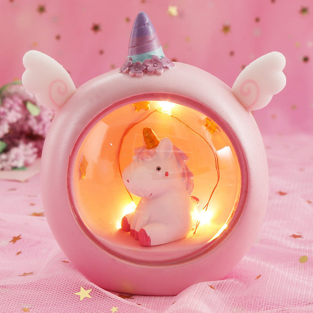 Luce notturna LED unicorno rosa blu