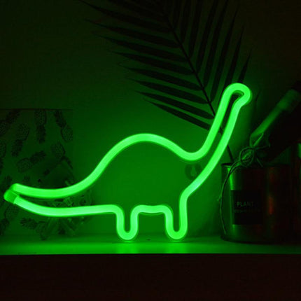 Insegna luminosa dinosauro neon verde