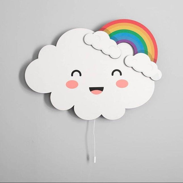 Applique nuvola arcobaleno luce LED bianca