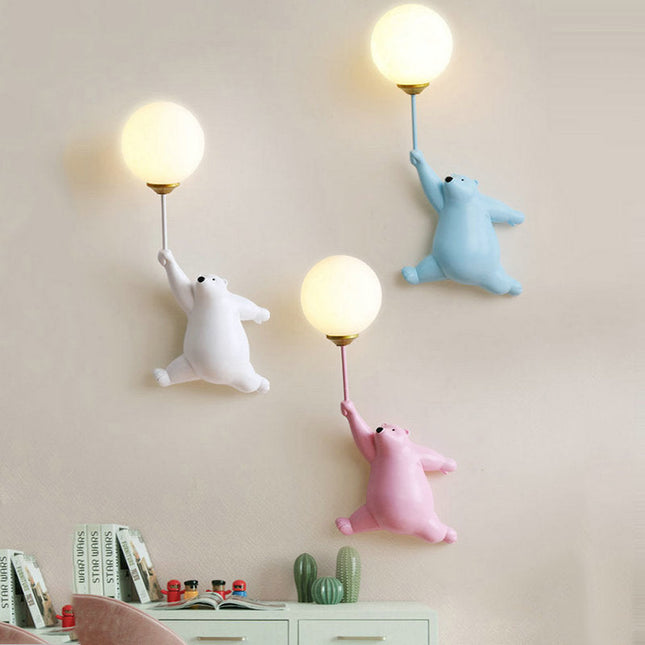Applique da parete orsetto con palloncino