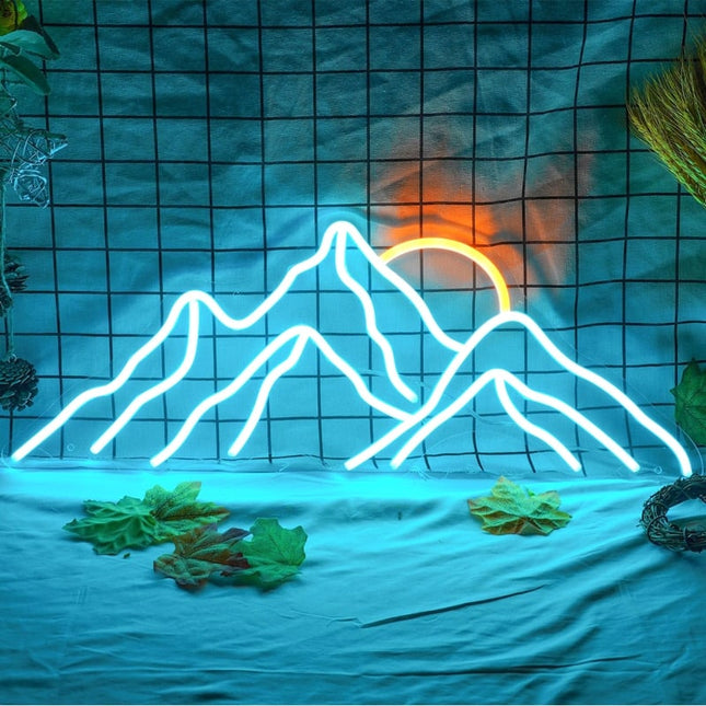 Insegna luminosa LED a forma montagna