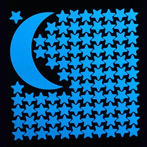 Adesivi murali fosforescenti stelle e luna