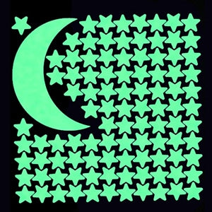 Adesivi murali fosforescenti stelle e luna