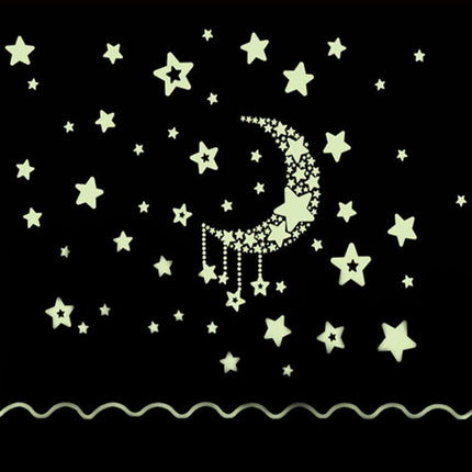 Adesivi murali fluorescenti luna e stelle