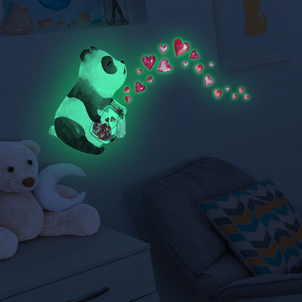 Adesivi murali fluorescenti panda per cameretta
