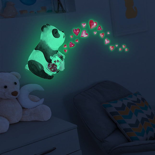 Adesivi murali fluorescenti panda per cameretta
