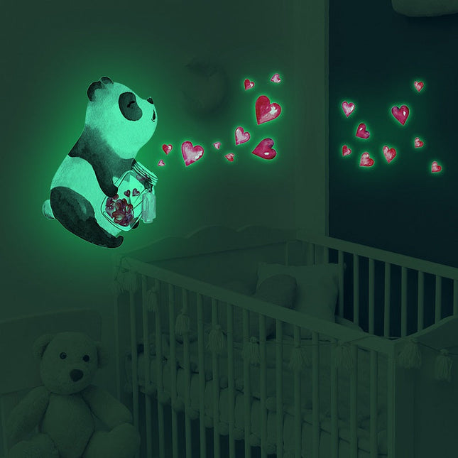 Adesivi murali fluorescenti panda per cameretta