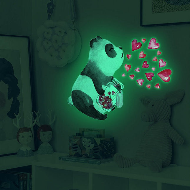 Adesivi murali fluorescenti panda per cameretta
