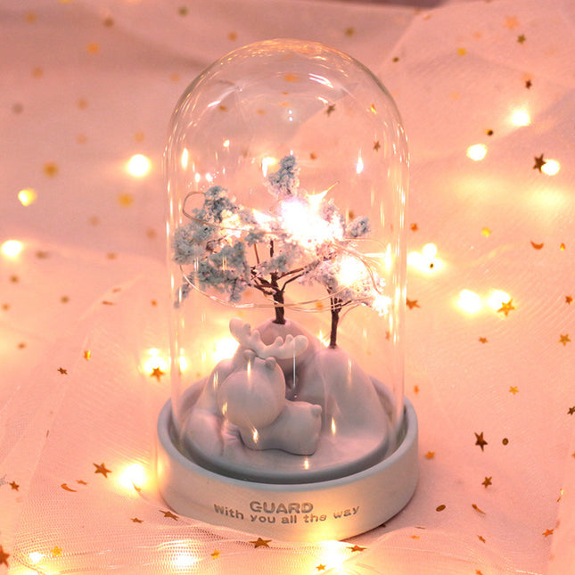 Luce notturna LED albero blu rosa