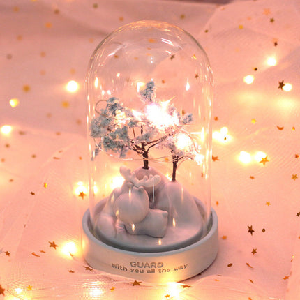 Luce notturna LED albero blu rosa